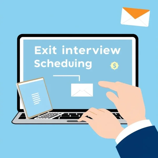 An image showing a calendar and an email icon, symbolizing an Exit Interview Scheduling Email