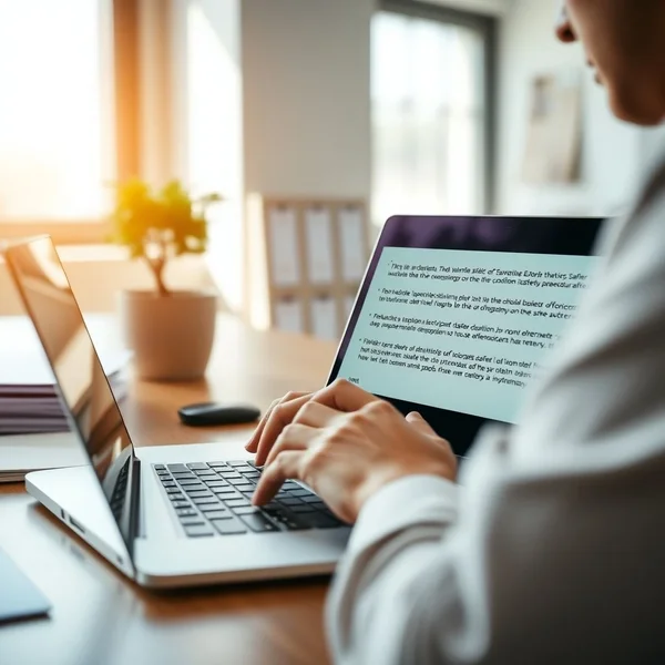 Image of a person writing an Unsafe Condition Report Email on a computer