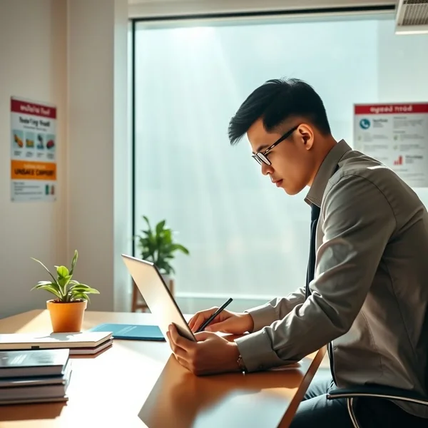 Image of a person writing an Unsafe Condition Report Email on a computer