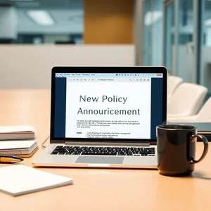 Yeni Politika Duyurusu E-postası Nasıl Yazılır New Policy Announcement ile İngilizce Şirket İletişimi