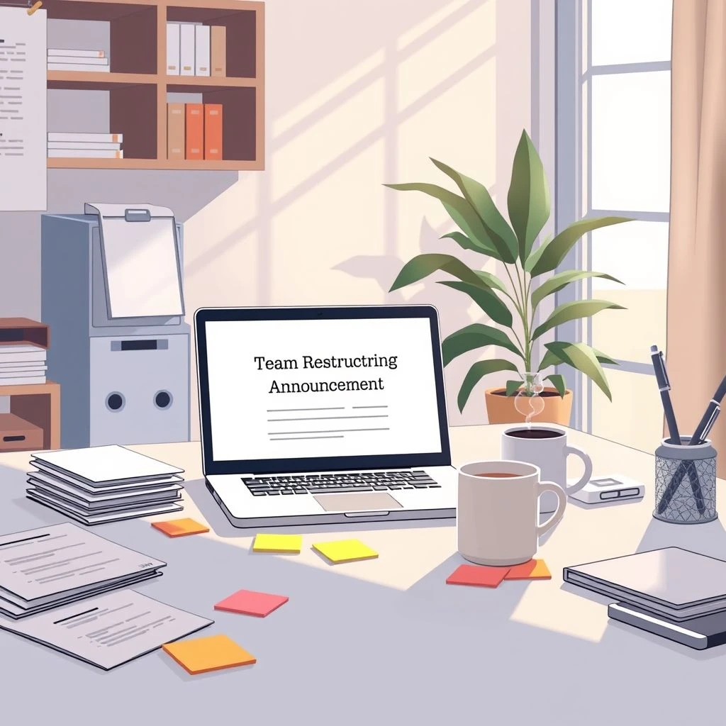كيفية كتابة بريد إلكتروني Team Restructuring Announcement بوضوح ومهنية