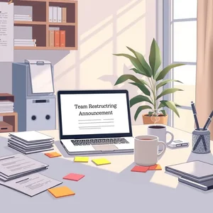 كيفية كتابة بريد إلكتروني Team Restructuring Announcement بوضوح ومهنية