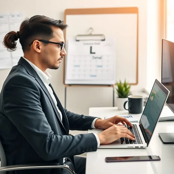 Image of a person writing a Vacation Request Denial Email