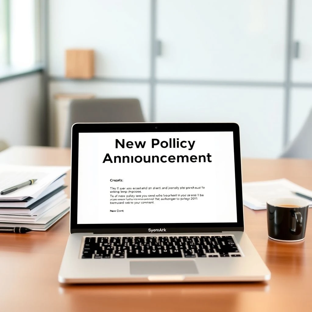 新しい方針発表メールの書き方で学ぶNew Policy Announcement英語実践術