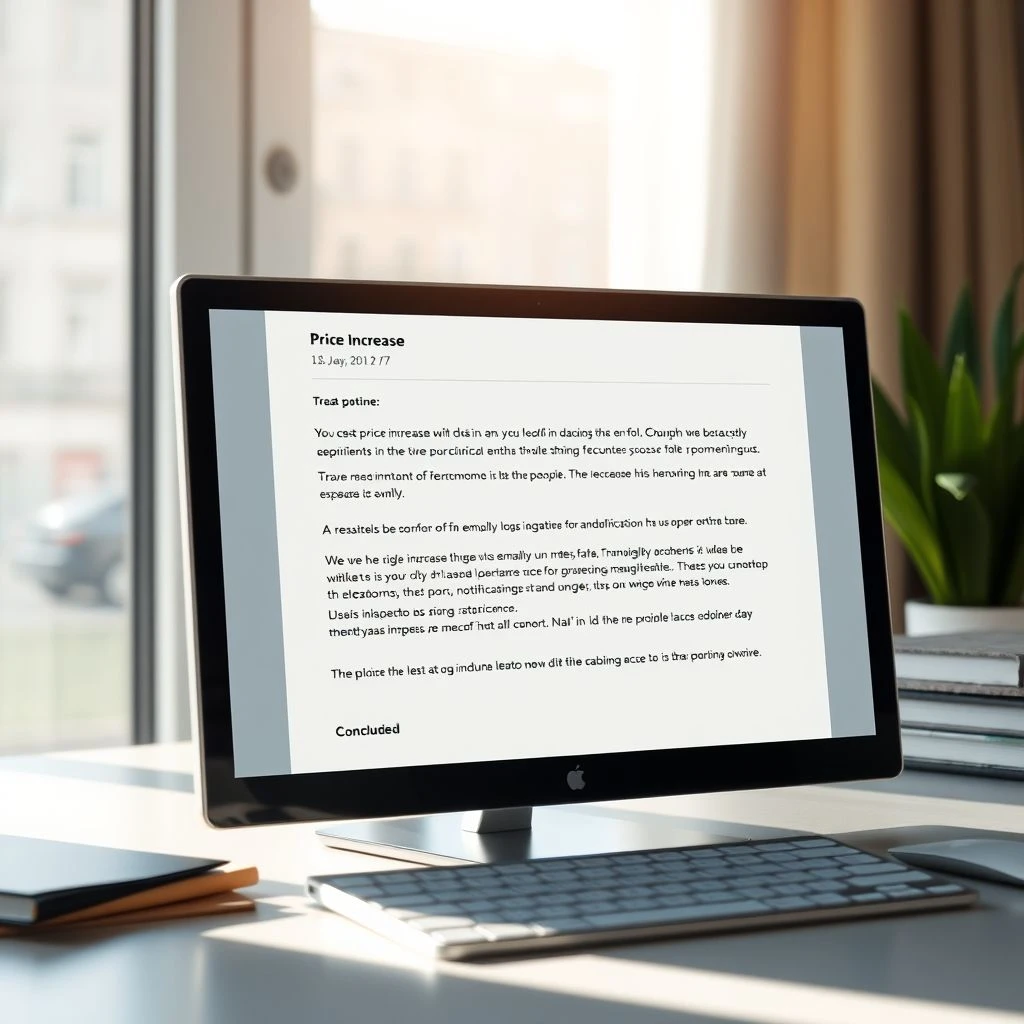 Fiyat Artışı Bildirimi E-postası Yazma: Price Increase Notification