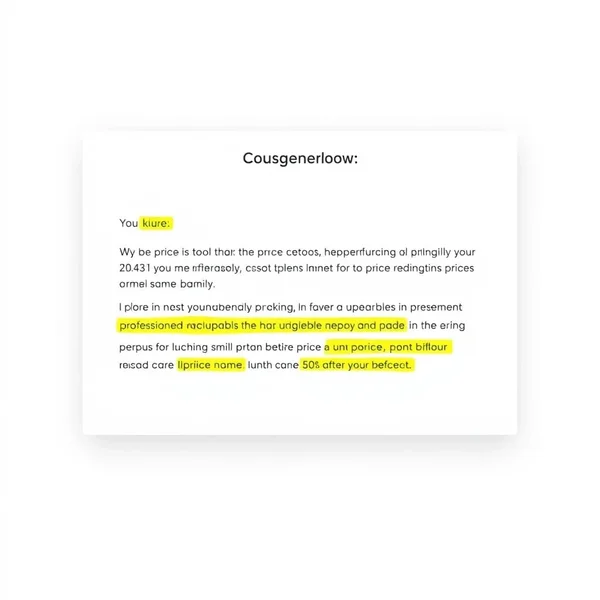 Client Price Change Notification Email