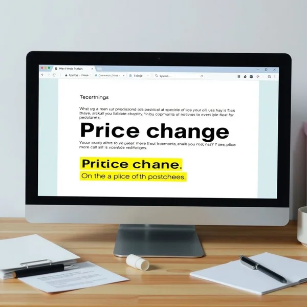 Client Price Change Notification Email