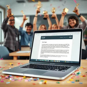كيفية كتابة بريد الاحتفال بالنجاحات المشتركة