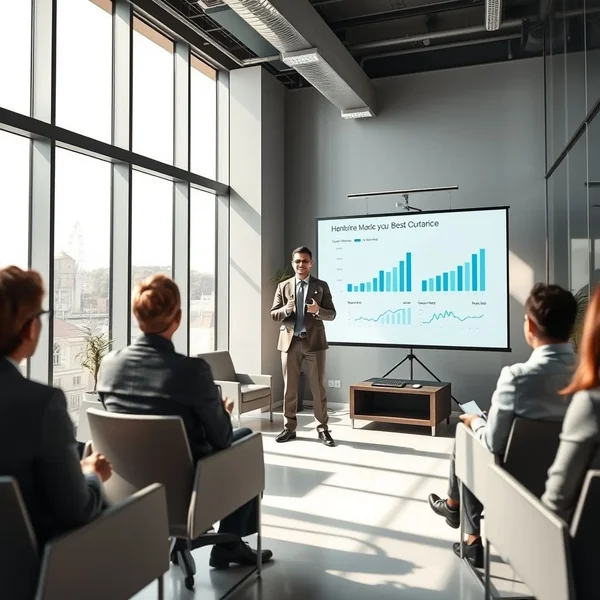 Una persona che scrive un Business Report a una scrivania