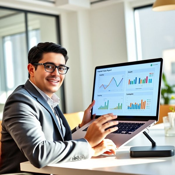 An effective Sales Report on a computer screen