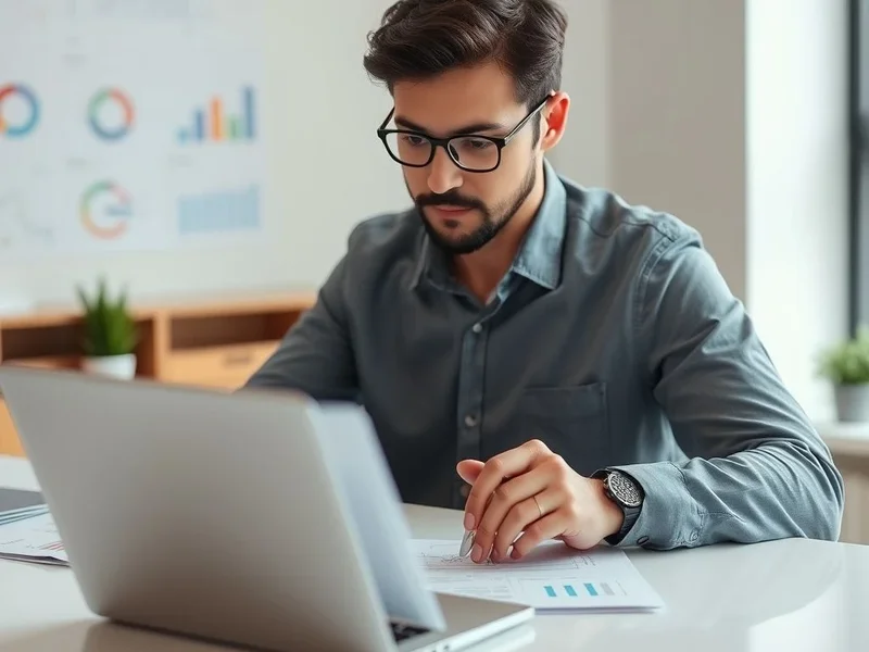 A professional creating a Quarterly Report on their laptop
