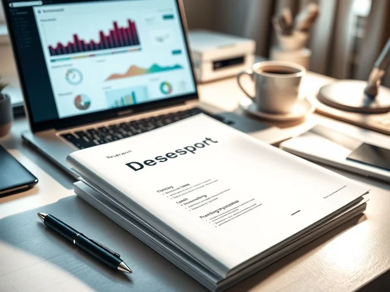 A professional Revenue Report on a desk