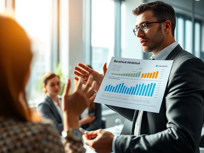 A professional Revenue Report on a desk