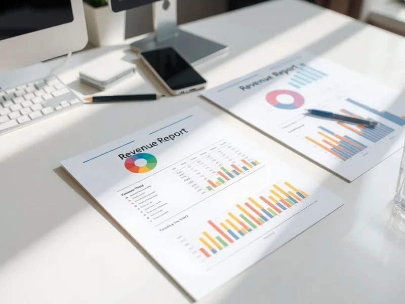 A professional Revenue Report on a desk