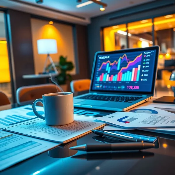 Een professioneel Revenue Report op een bureau
