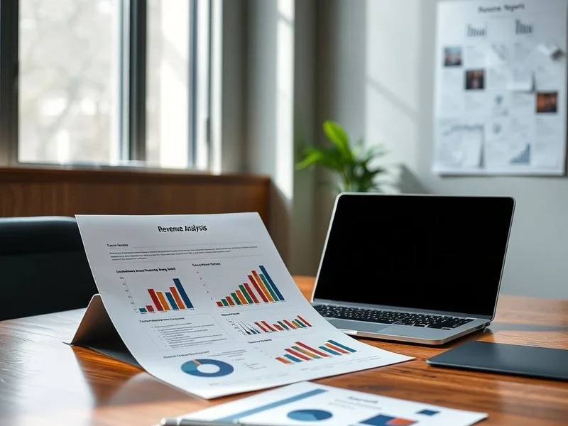 デスクの上にあるプロフェッショナルなRevenue Report