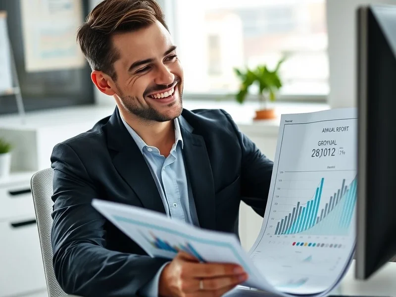 محترف يحلل مخططًا ماليًا في تقرير السنة