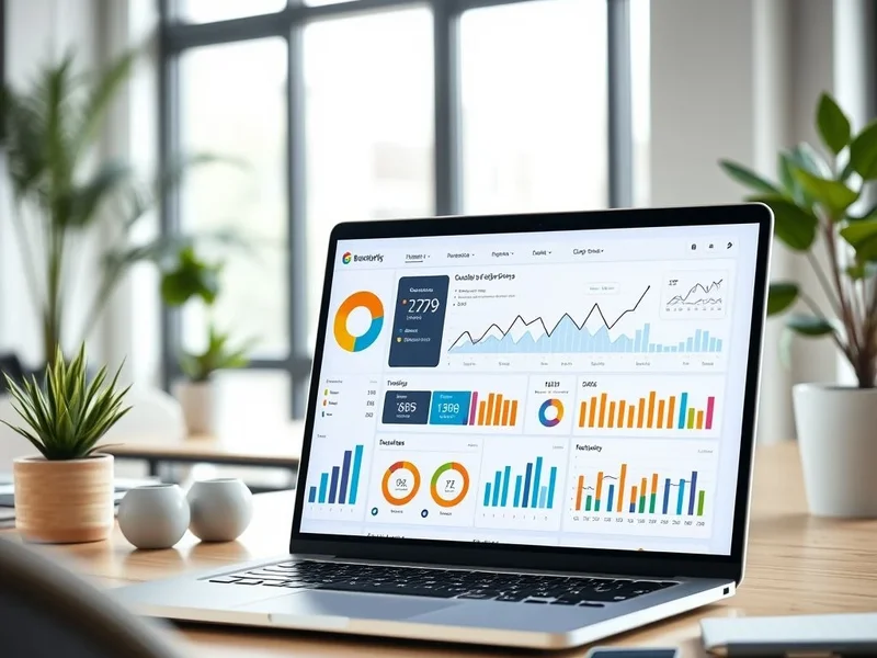 تقرير مبيعات فعال على شاشة كمبيوتر