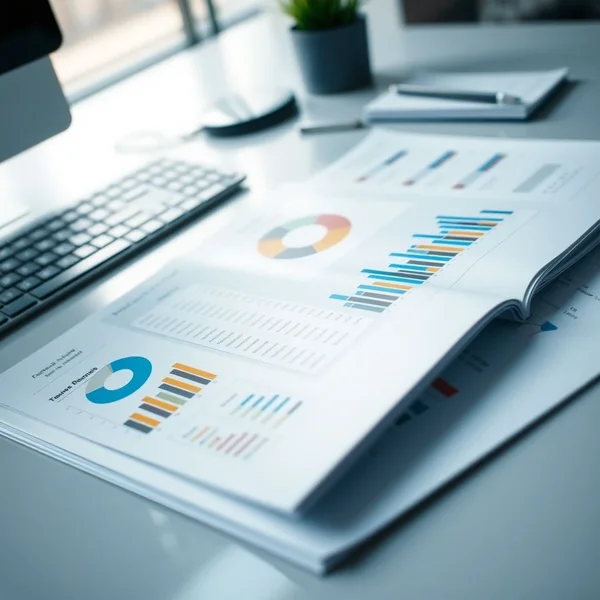A professional Revenue Report on a desk