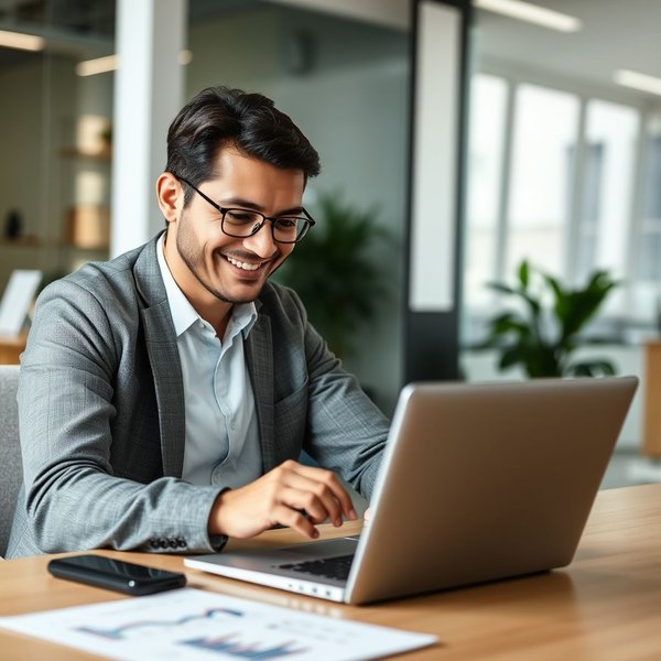 A professional writing an Operational Report on a laptop