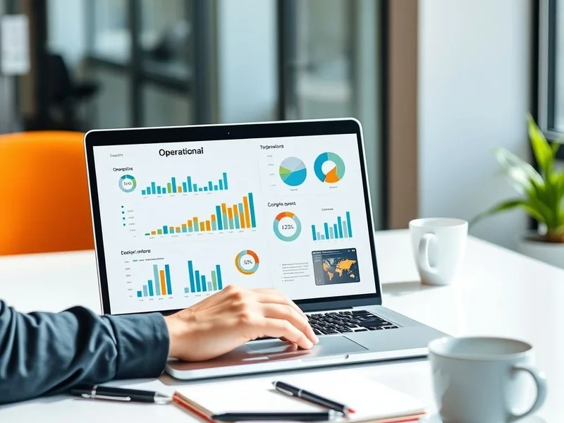 Seorang profesional menulis Operational Report di laptop