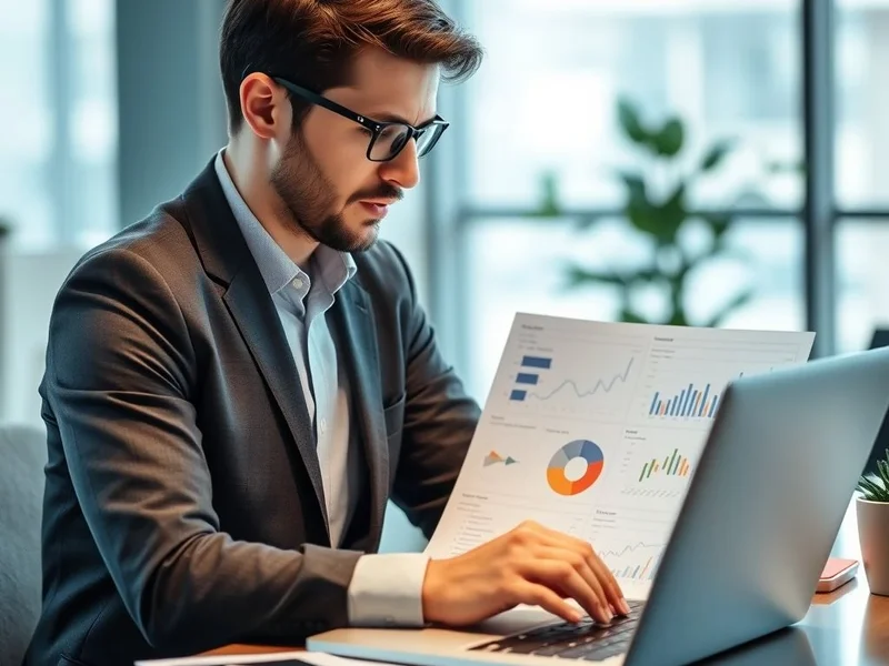 A professional writing an Operational Report on a laptop