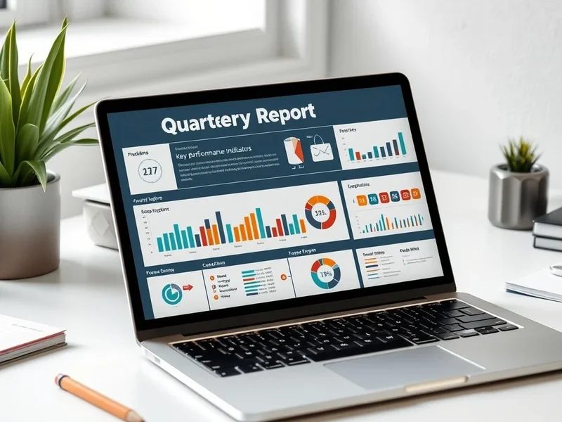 Un professionnel créant un Quarterly Report sur son ordinateur