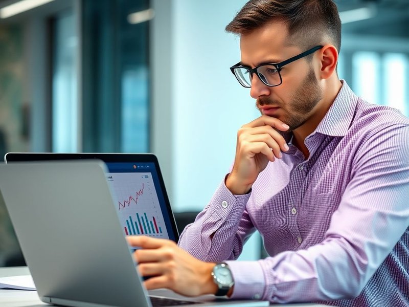 Um profissional escrevendo um Operational Report em um laptop