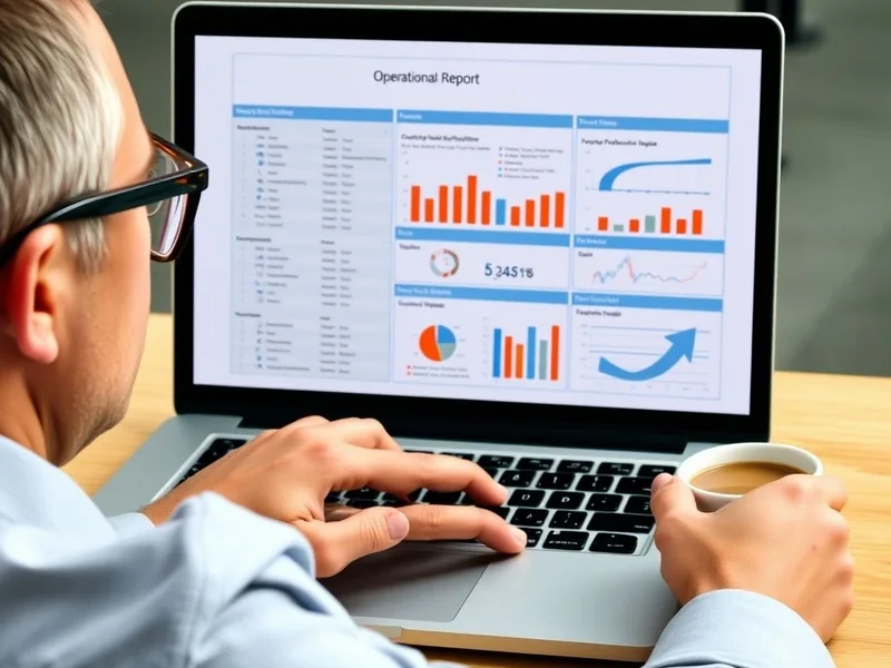 Een professional die een Operational Report schrijft op een laptop