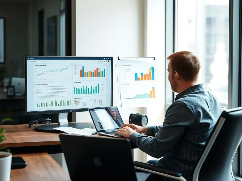 A professional writing an Operational Report on a laptop