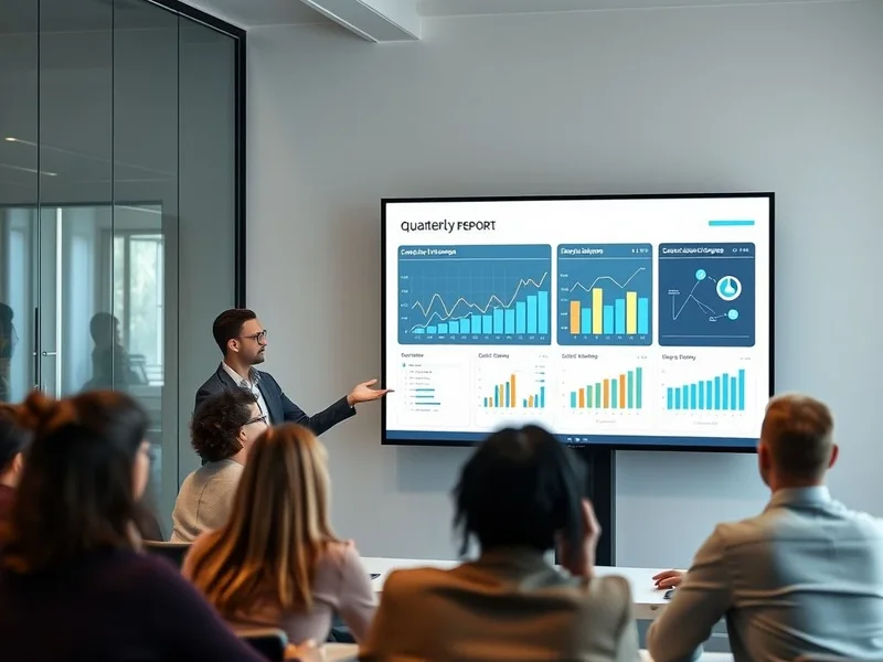 A professional creating a Quarterly Report on their laptop