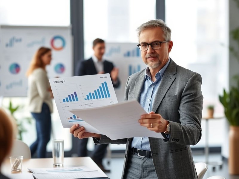 Một chuyên gia trình bày Strategic Report trong một cuộc họp