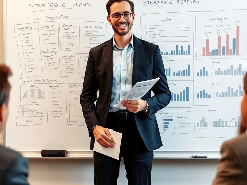 Un professionnel présentant un Strategic Report lors d’une réunion