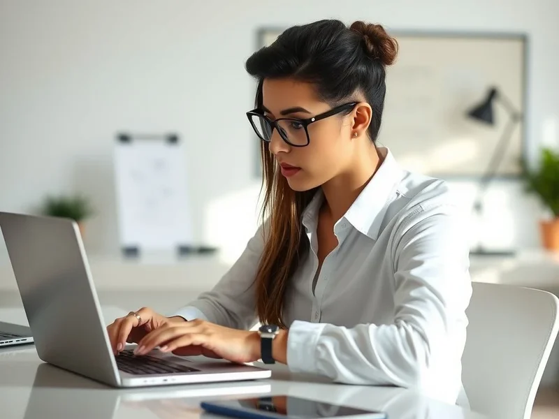 An employee writing a Department Report at their desk