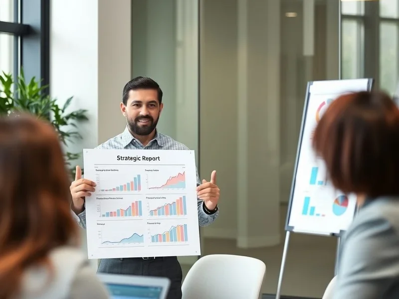 Профессионал представляет Strategic Report на собрании