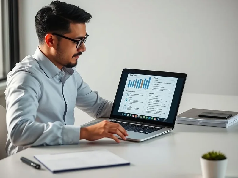 A professional reviewing a Performance Report on a tablet