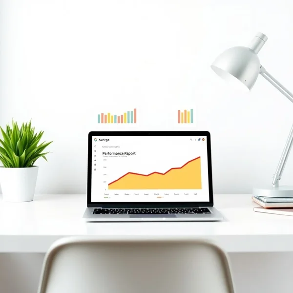 An image showing a professional Quarterly Performance Report on a desk