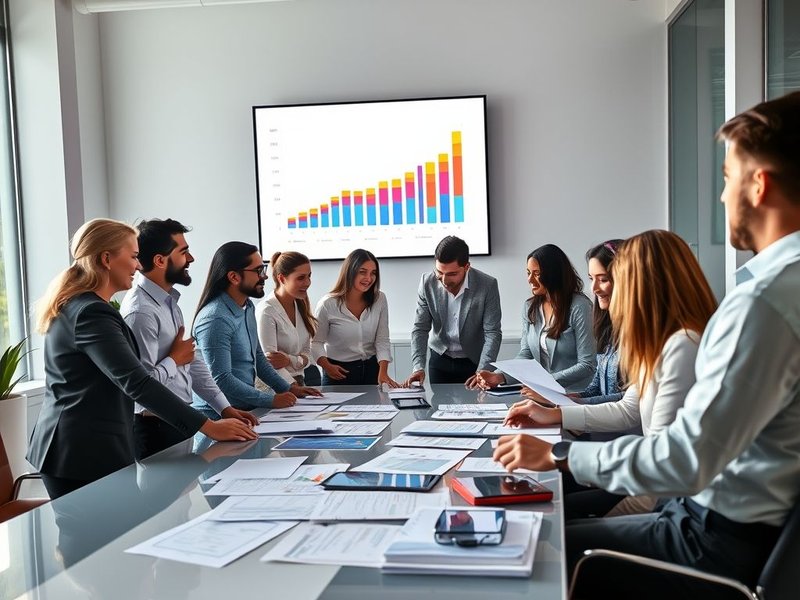 A professional presenting a Shareholder Report in a meeting