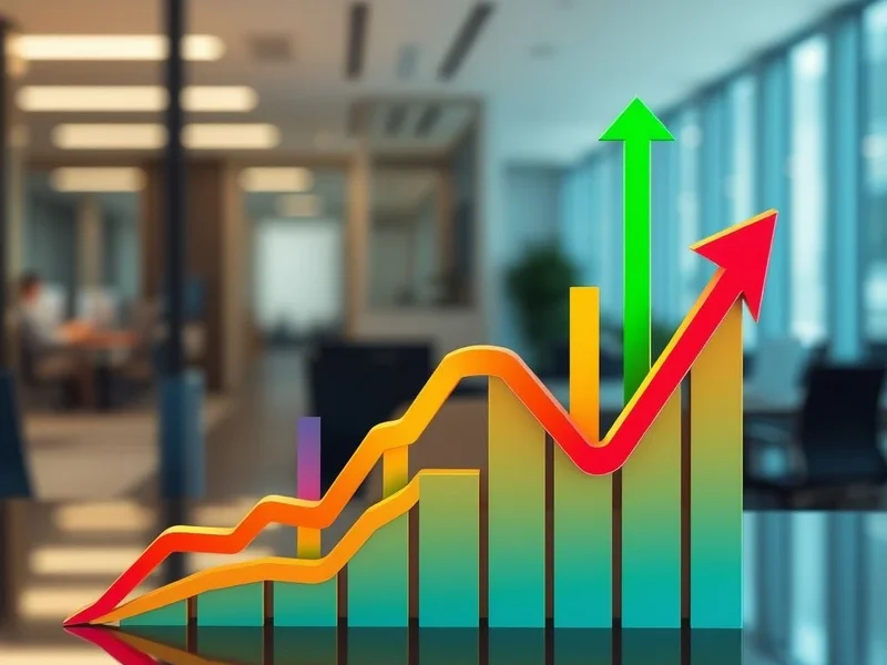 An analyst presenting a Growth Report chart