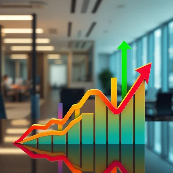 An analyst presenting a Growth Report chart