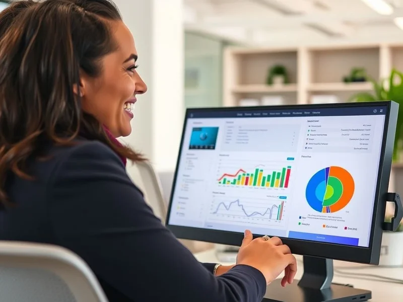 A professional analyzing a Workforce Report chart on a computer