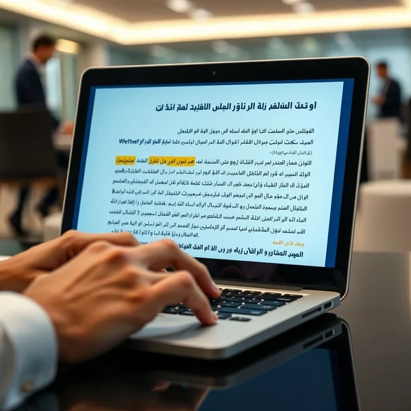 A person professionally writing a Board Meeting Report in an office setting.