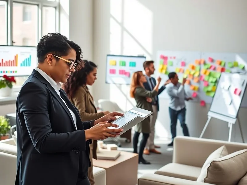 Image of a Vendor Evaluation Report being analyzed on a desk with a laptop and documents.