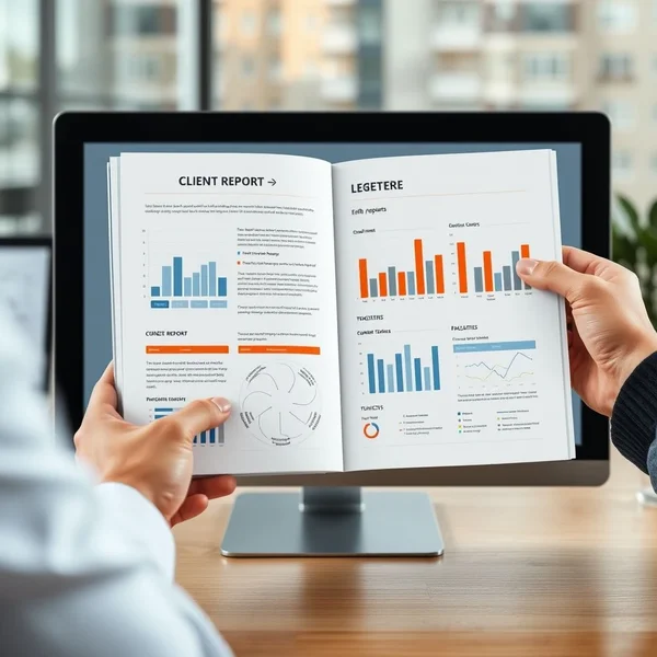 Image of a professional Client Report being reviewed