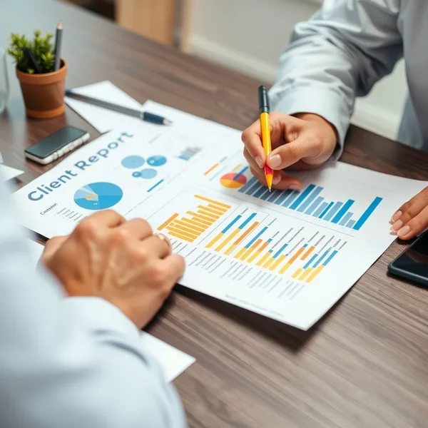 Afbeelding van een professioneel Client Report dat wordt beoordeeld