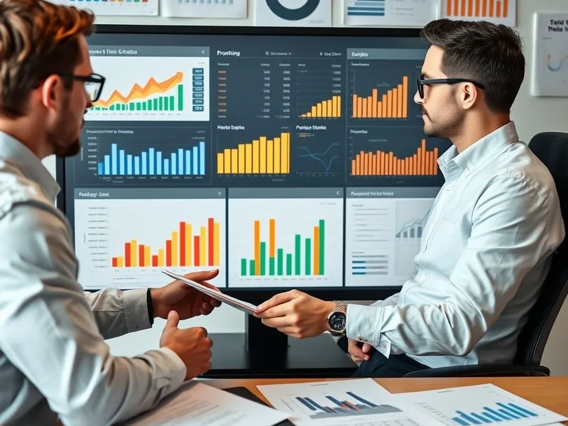 A professional analyzing charts for a Budget Forecast Report