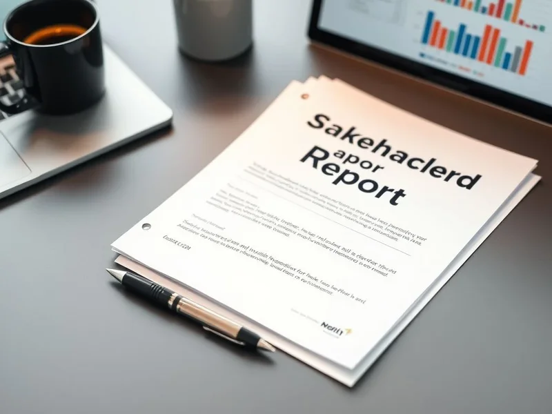 Stakeholder Report’un temel unsurlarını gösteren bir grafik ve kalem