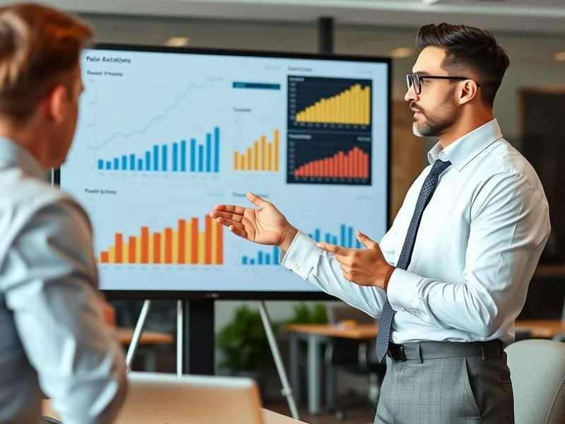 Một nhà phân tích đang trình bày biểu đồ Growth Report