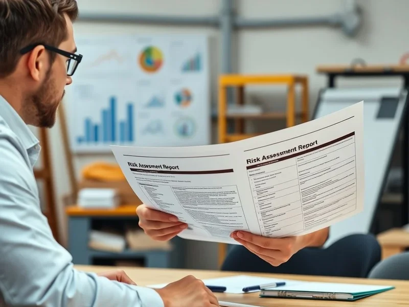 A professional reviewing a Risk Assessment Report