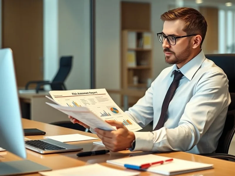 A professional reviewing a Risk Assessment Report